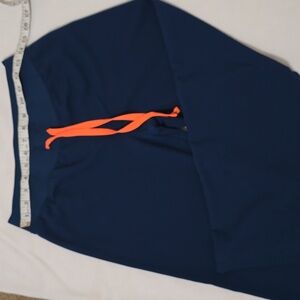 Figs Navy Blue Straight Leg Pants with Orange Drawstring
